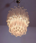 Murano Glass Chandelier – 107 Prisms – Transparent