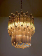 Murano Glass Chandelier – 107 Prisms – Transparent