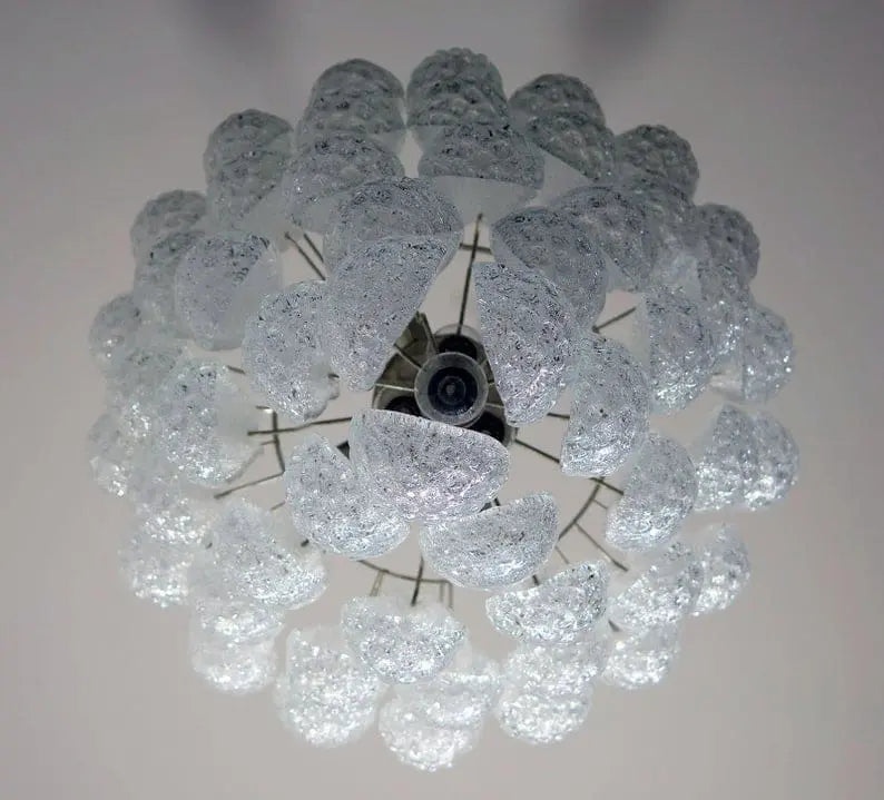 Murano Chandelier – Drop – 52 Glasses – Transparent