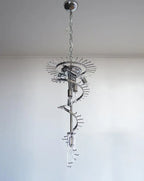 Murano Glass Chandelier – Spiral – 86 Prisms – Amber