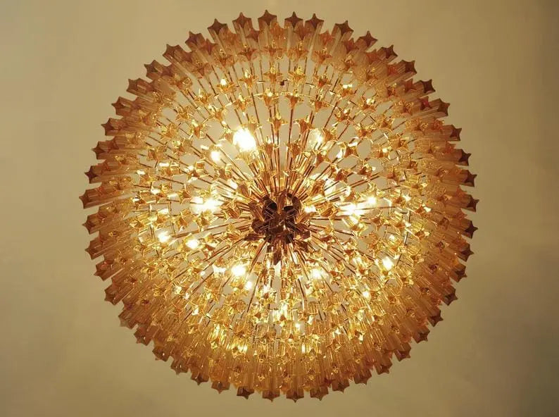 Murano Glass Chandelier – 265 Prisms – Amber