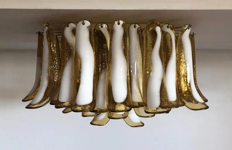 Murano Glass Chandelier – 64 Petals – Caramel