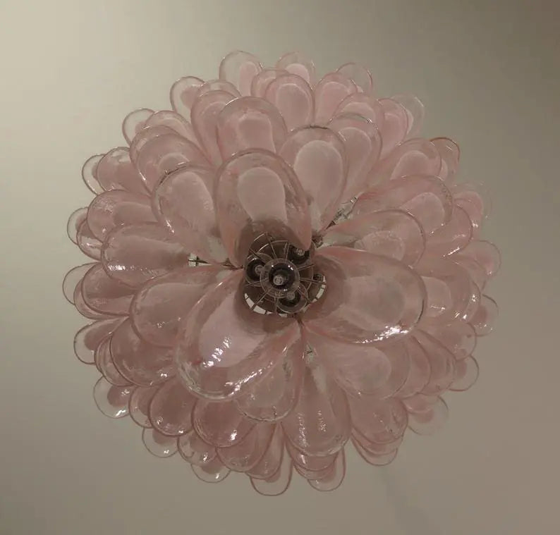 Murano Glass Chandelier – 75 Petals – Pink