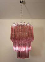 Murano Glass Chandelier – 184 Prisms – Pink