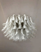 Murano Ceiling Lamp – 64 Petals – Transparent / white
