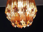 Murano Glass Chandelier – 47 Prisms – Amber / transparent