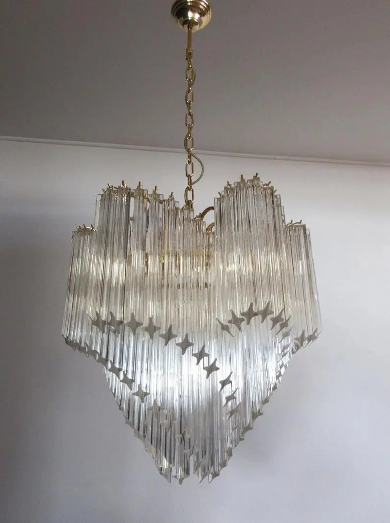 Murano Glass Chandelier – Viennetta -114 Prims – Transparent
