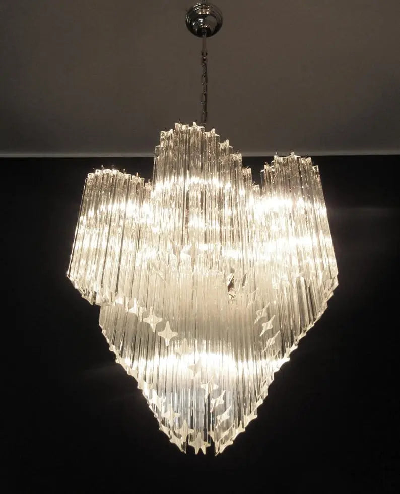 Murano Glass Chandelier – Viennetta -114 Prims – Transparent