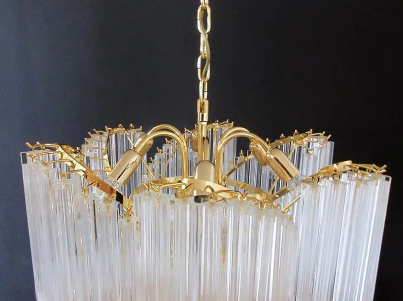 Murano Glass Chandelier – Viennetta -114 Prims – Transparent