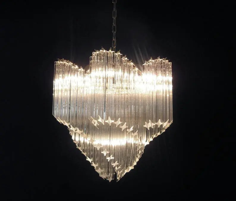 Murano Glass Chandelier – Viennetta -114 Prims – Transparent