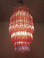 Murano Glass Chandelier – Triedri – Pink – 242 Prisms
