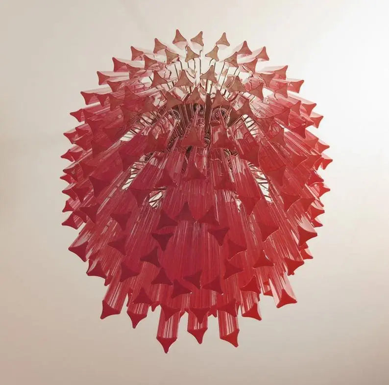 Murano Glass Chandelier – Triedri – Pink – 242 Prisms