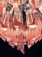 Murano Glass Chandelier – 163 Prisms – Pink