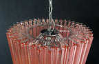 Murano Glass Chandelier – 163 Prisms – Pink