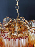 Murano Glass Chandelier – Viennetta – 114 Prisms – Amber