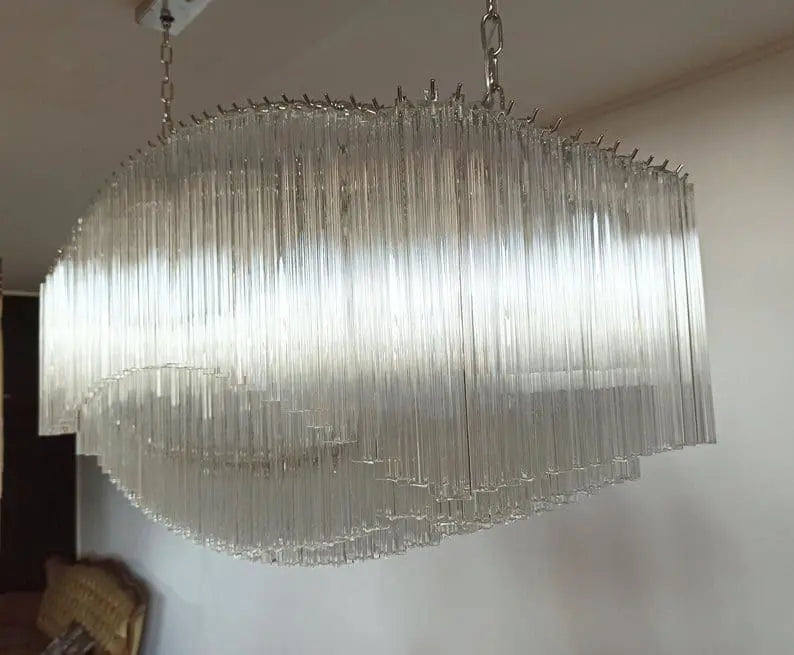Murano Glass Chandelier – Pagoda – 292 Prisms – Transparent