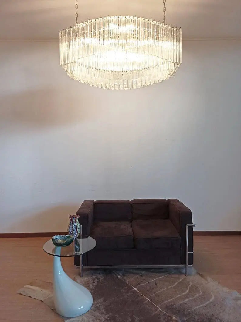 Murano Glass Chandelier – Pagoda – 292 Prisms – Transparent
