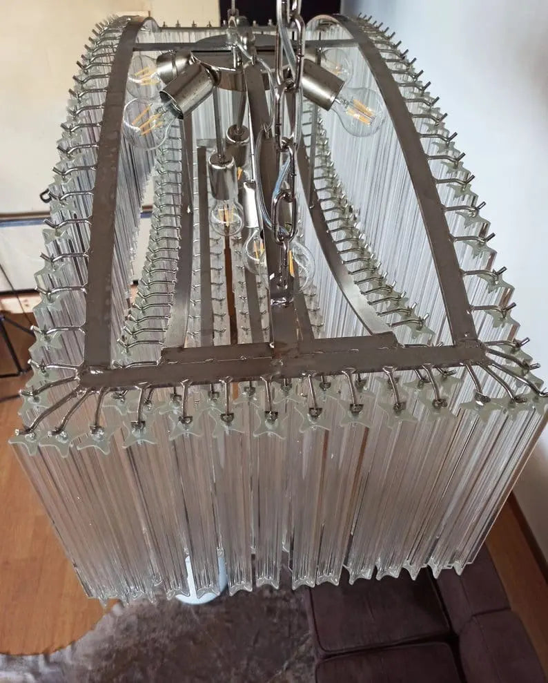 Murano Glass Chandelier – Pagoda – 292 Prisms – Transparent