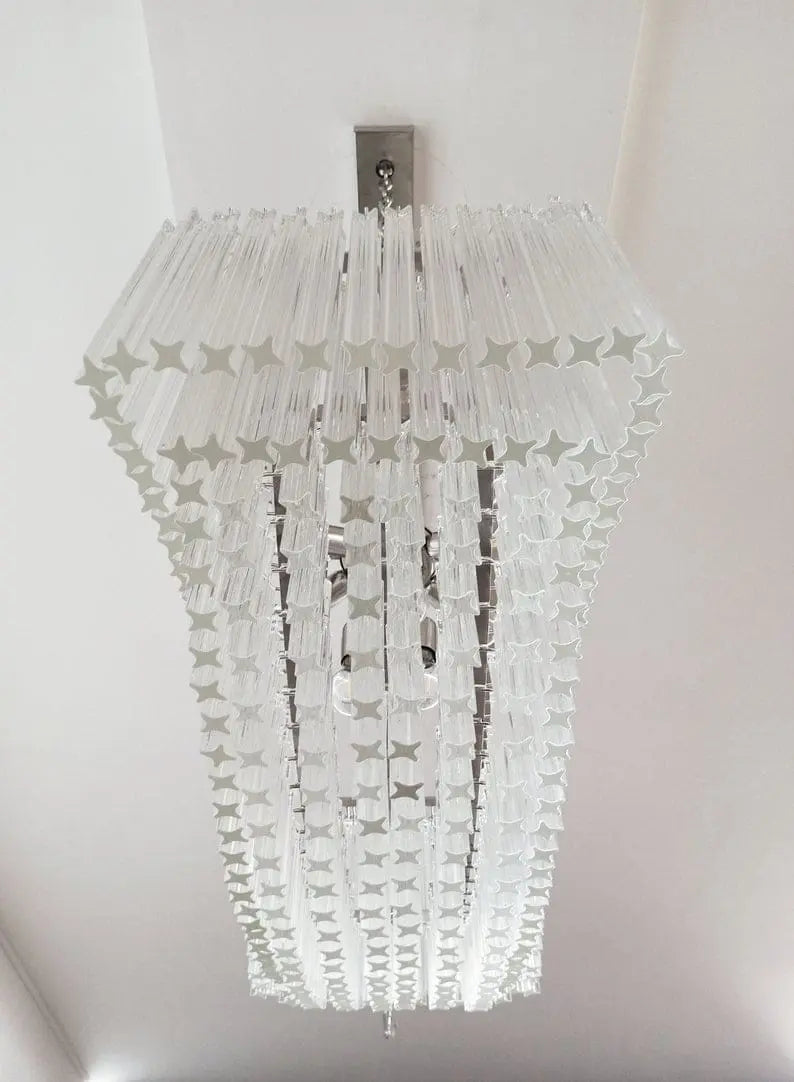Murano Glass Chandelier – Pagoda – 292 Prisms – Transparent