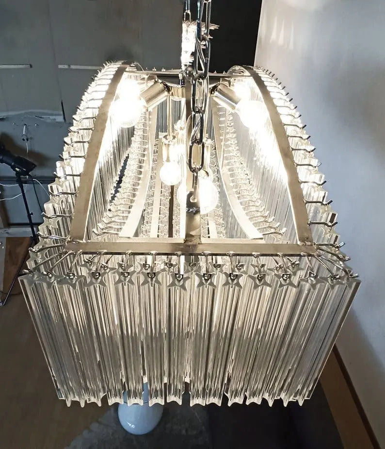 Murano Glass Chandelier – Pagoda – 292 Prisms – Transparent