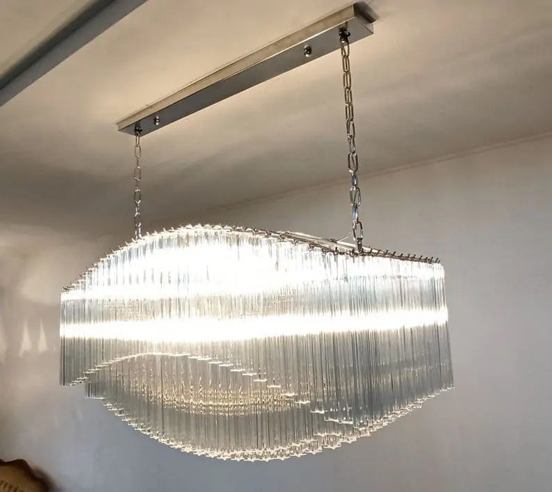 Murano Glass Chandelier – Pagoda – 292 Prisms – Transparent