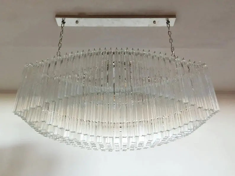 Murano Glass Chandelier – Pagoda – 292 Prisms – Transparent