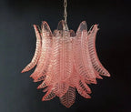 Murano Chandelier – 36 Glass Leaves – Pink