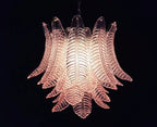 Murano Chandelier – 36 Glass Leaves – Pink