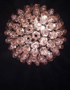 Murano Chandelier – Poliedri -140 Glass – Pink