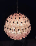 Murano Chandelier – Poliedri -140 Glass – Pink