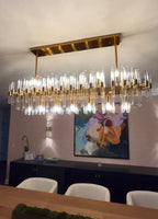 Modern Round Tiered Crystal Chandelier with Gold Finish and Metal Frame