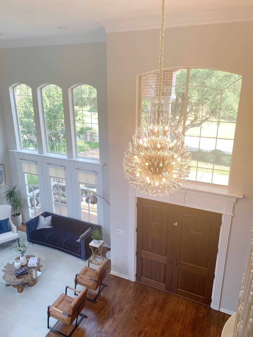 Lily Starburst Crystal Sputnik Chandelier 43-Inchw