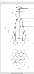 Modern Glass and Metal Cloud Balloon Chandelier with Minimalist Finish for Living Room Bedroom