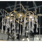 Dawn Teardrop Branch Brass Round Chandelier