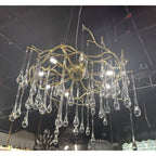 Dawn Teardrop Branch Brass Round Chandelier