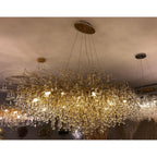 Le Saint Branch Brass Round Teardrop Chandelier