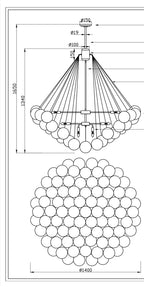 Modern Glass and Metal Cloud Balloon Chandelier with Minimalist Finish for Living Room Bedroom