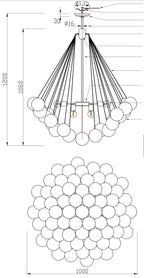 Modern Glass and Metal Cloud Balloon Chandelier with Minimalist Finish for Living Room Bedroom