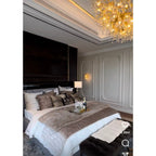 Lukas Oval Branching Brass Linear Teardrop Chandelier