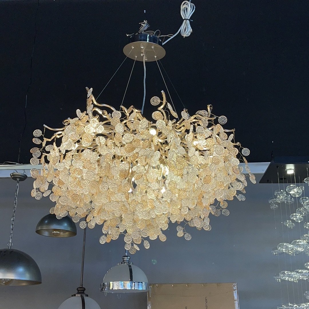 Organic Branch Round Penny Chandelier