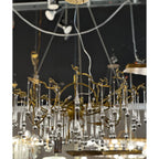 Dawn Teardrop Branch Brass Round Chandelier