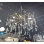 Dawn Teardrop Branch Brass Round Chandelier