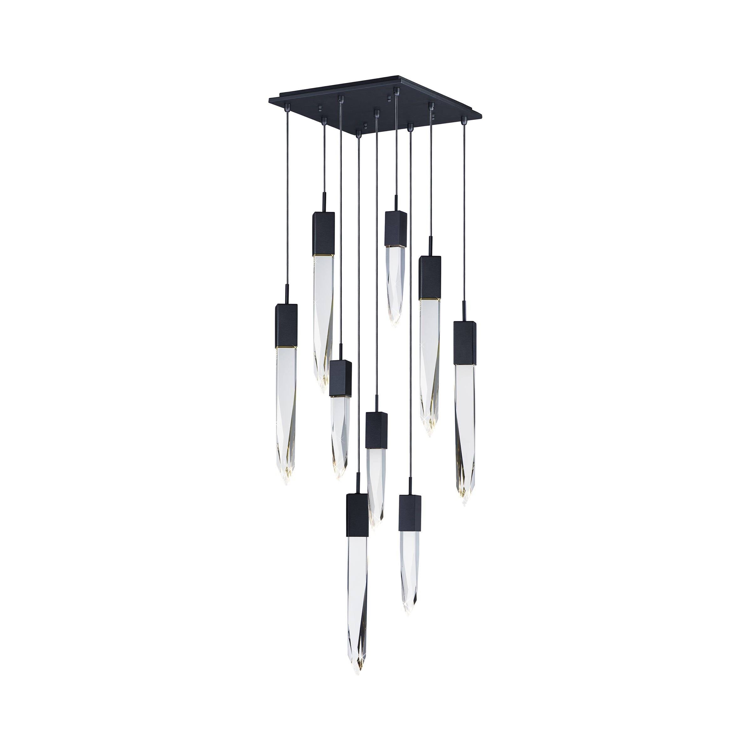 Modern Light Luxury Round / rectangle Ceiling Pendant Light in Black Finish for Kitchen Island / Staircase /