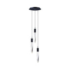 Modern Light Luxury Round / rectangle Ceiling Pendant Light in Black Finish for Kitchen Island / Staircase /