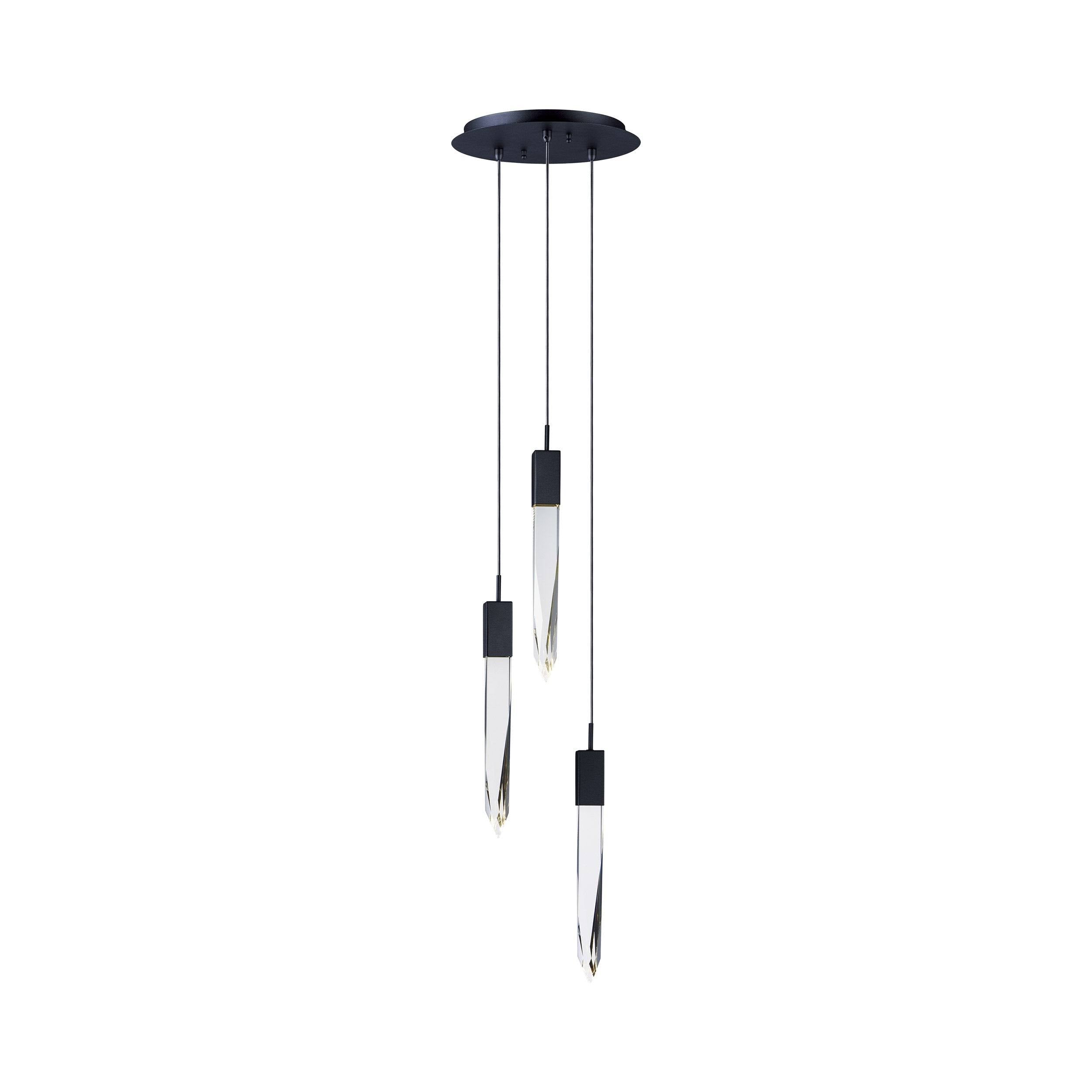 Modern Light Luxury Round / rectangle Ceiling Pendant Light in Black Finish for Kitchen Island / Staircase /