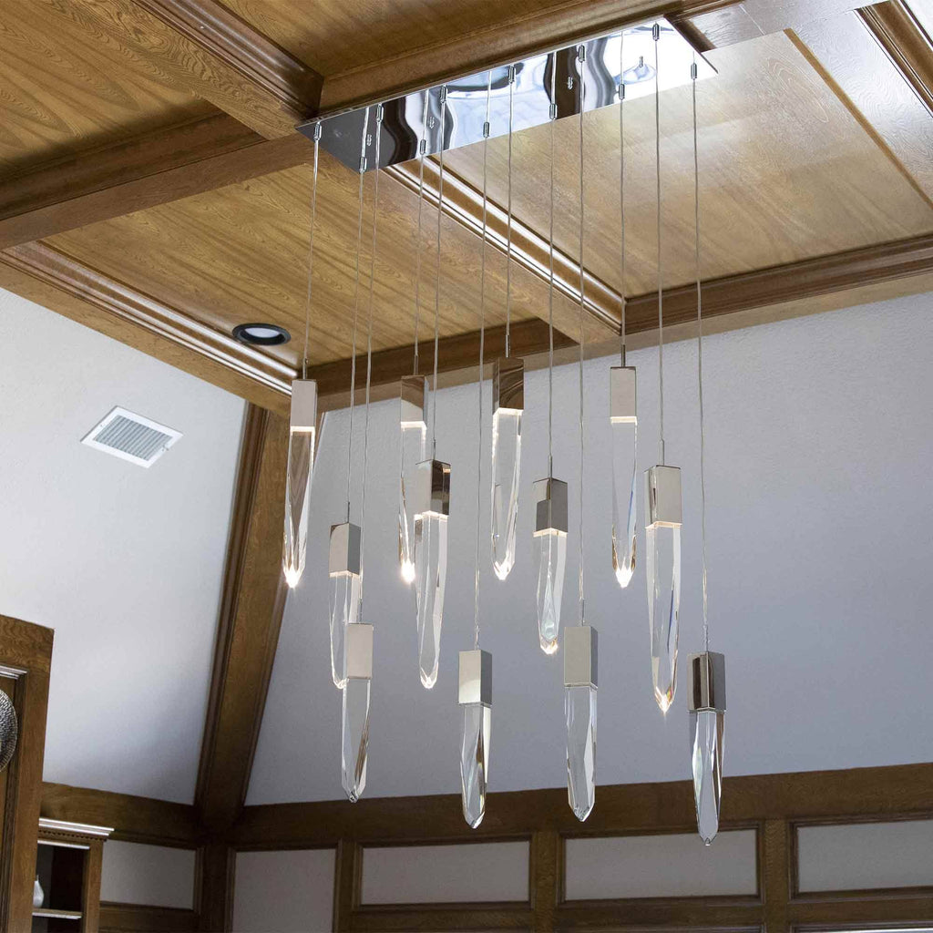 Modern Light Luxury Round / rectangle Ceiling Pendant Light in Black Finish for Kitchen Island / Staircase /