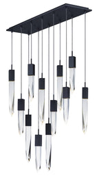 Modern Light Luxury Round / rectangle Ceiling Pendant Light in Black Finish for Kitchen Island / Staircase /