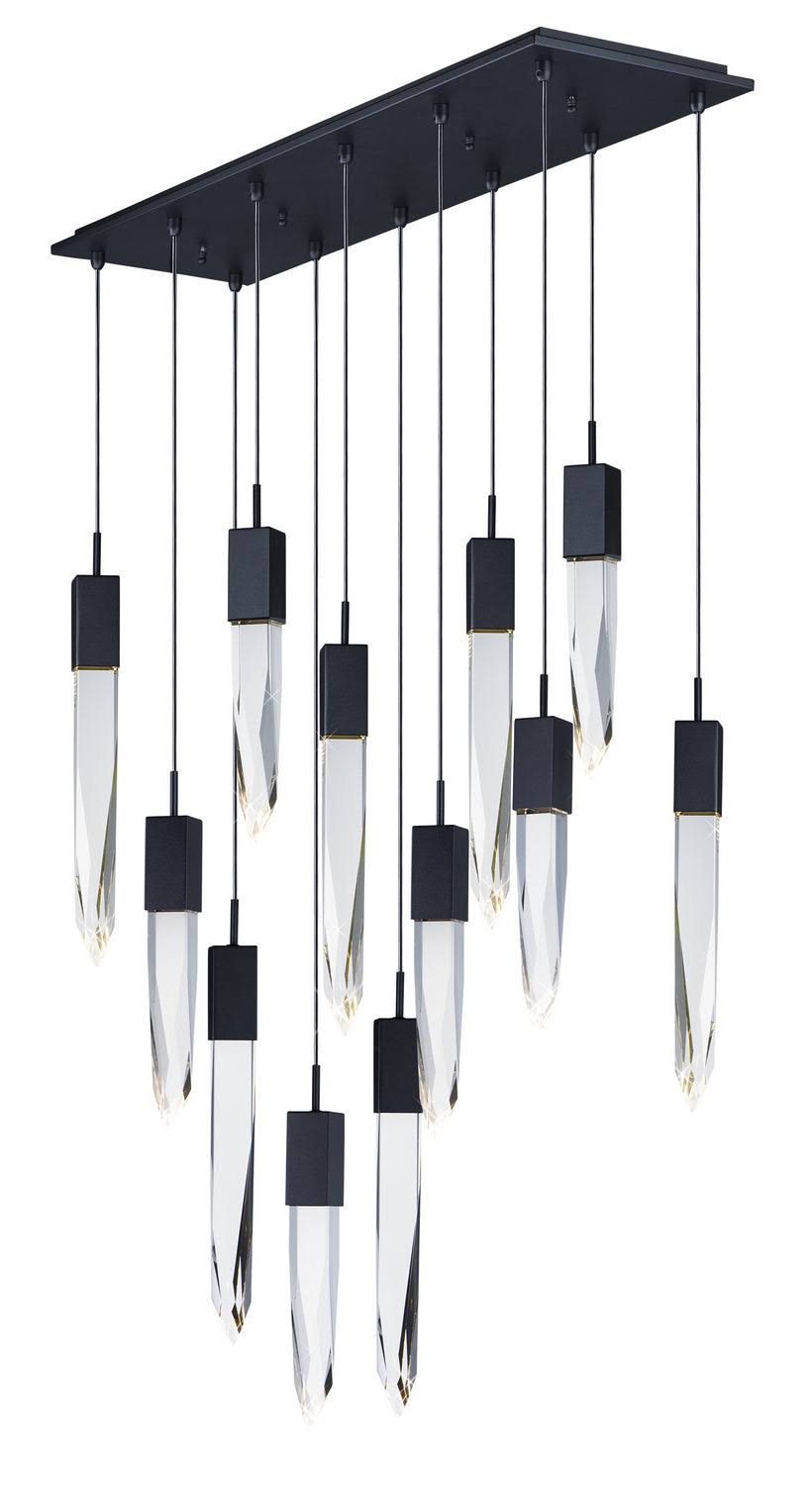 Modern Light Luxury Round / rectangle Ceiling Pendant Light in Black Finish for Kitchen Island / Staircase /
