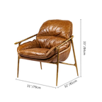 Vintage Forged Brown Leather Accent Chairs