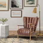 Vintage Forged Leather Armchair Cigar Chair
